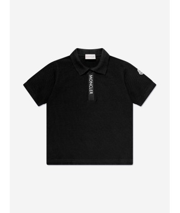 Moncler Enfant Boys Logo Polo Shirt in Black Venez acheter