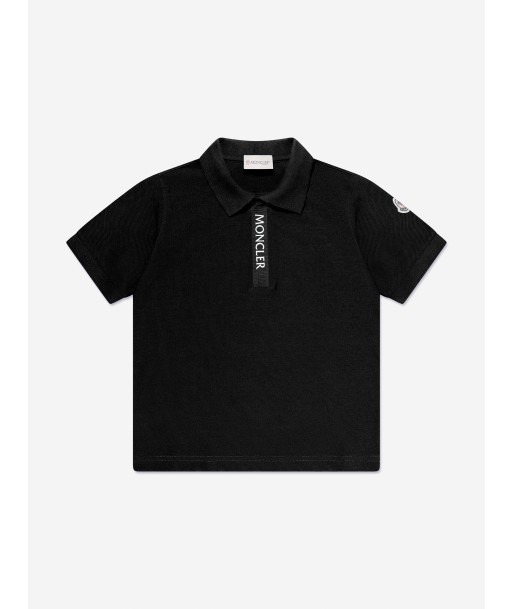 Moncler Enfant Boys Logo Polo Shirt in Black Venez acheter