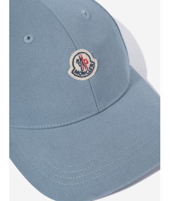 Moncler Enfant Boys Logo Baseball Cap in Blue est présent 