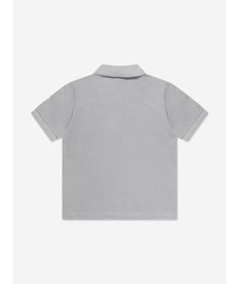 Moncler Enfant Boys Logo Polo Shirt in Grey vous aussi creer 