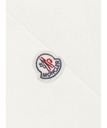 Moncler Enfant Boys Logo Polo Shirt in White Amélioration de cerveau avec