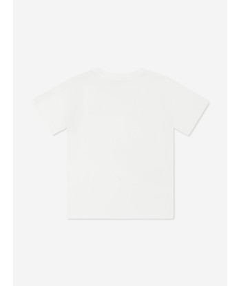 Moncler Enfant Boys Basketball Logo T-Shirt in White france