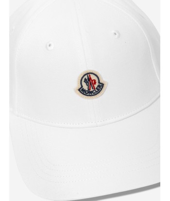 Moncler Enfant Boys Logo Baseball Cap in White sélection de produits