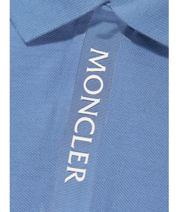 Moncler Enfant Boys Logo Polo Shirt in Blue En savoir plus