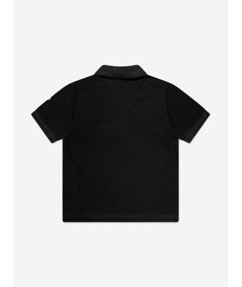 Moncler Enfant Boys Logo Polo Shirt in Black Venez acheter