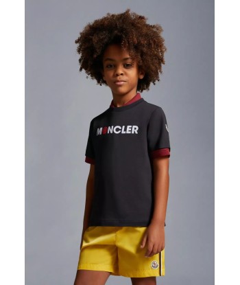 Moncler Enfant Boys Basketball Logo T-Shirt in Navy Paris Déstockage Promo