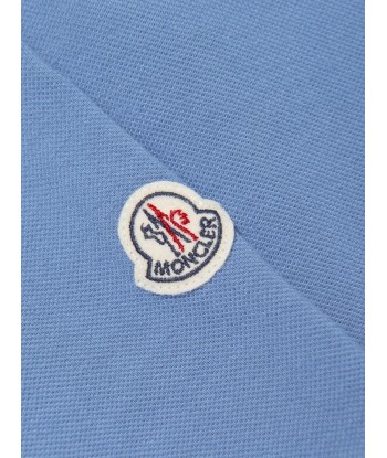 Moncler Enfant Boys Logo Polo Shirt in Blue En savoir plus