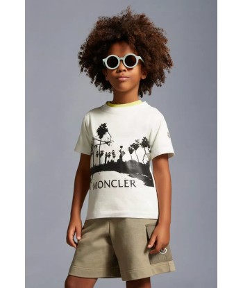 Moncler Enfant Boys Graphic Basketball Print T-Shirt in White la colonne vertébrale