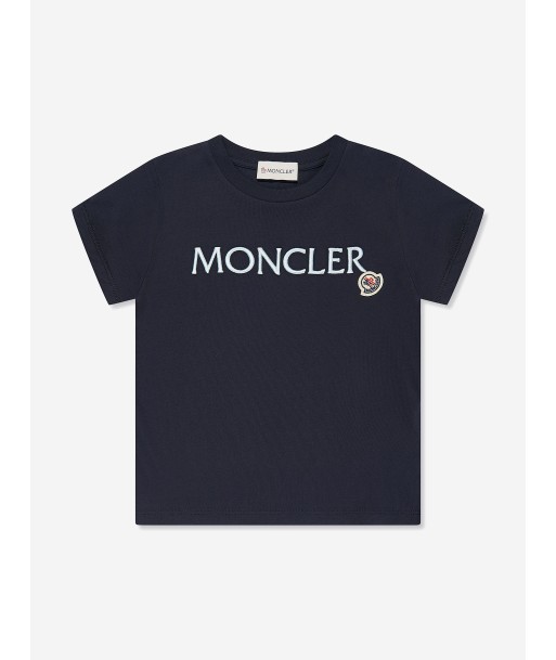 Moncler Enfant Girls Logo T-Shirt in Navy Profitez des Offres !