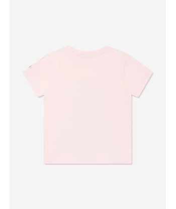 Moncler Enfant Girls Graphic Tennis Logo T-Shirt in Pink Venez acheter