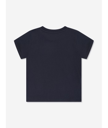 Moncler Enfant Girls Logo T-Shirt in Navy Profitez des Offres !