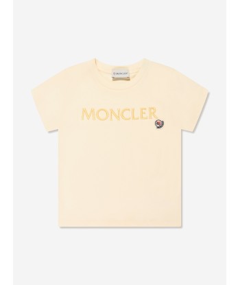 Moncler Enfant Girls Logo T-Shirt in Yellow solde