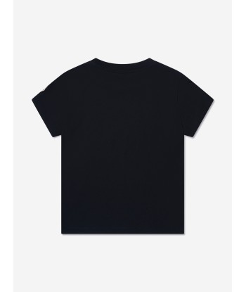 Moncler Enfant Boys Basketball Logo T-Shirt in Navy Paris Déstockage Promo