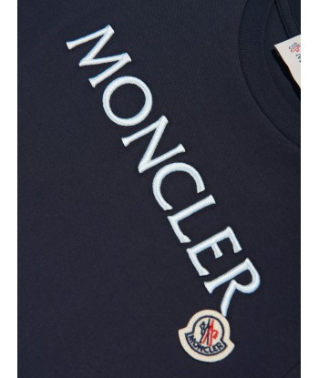 Moncler Enfant Girls Logo T-Shirt in Navy Profitez des Offres !