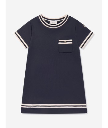 Moncler Enfant Girls A-Line Pocket Dress in Navy ouvre sa boutique