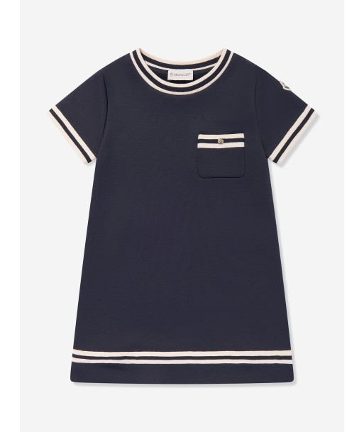 Moncler Enfant Girls A-Line Pocket Dress in Navy ouvre sa boutique