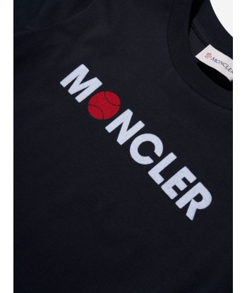 Moncler Enfant Boys Basketball Logo T-Shirt in Navy Paris Déstockage Promo