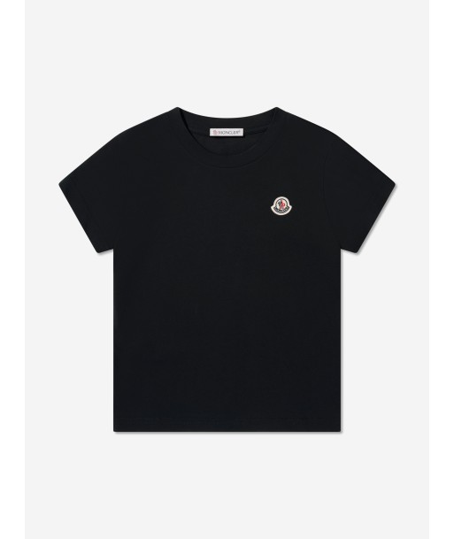 Moncler Enfant Boys Logo T-Shirt in Black paiement sécurisé