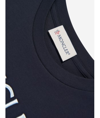 Moncler Enfant Girls Logo T-Shirt in Navy Profitez des Offres !