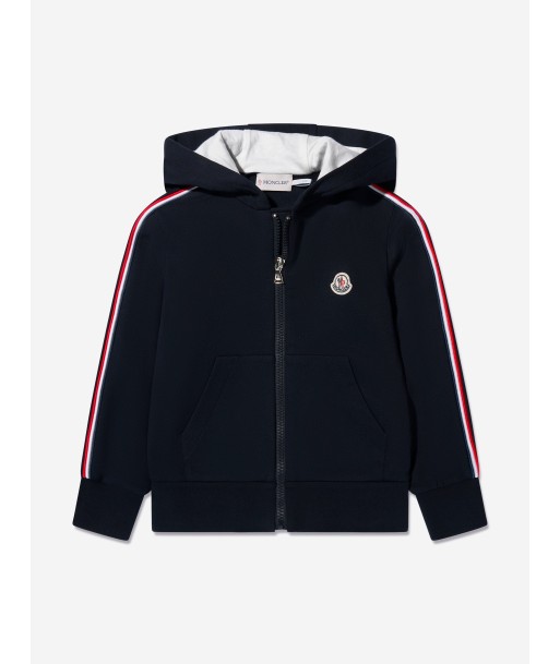 Moncler Enfant Boys Logo Zip Up Top in Navy pas cher