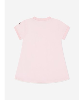 Moncler Enfant Girls Fit and Flare Logo Dress in Pink livraison et retour toujours gratuits