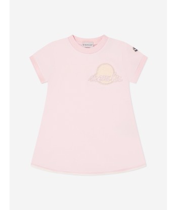 Moncler Enfant Girls Fit and Flare Logo Dress in Pink livraison et retour toujours gratuits