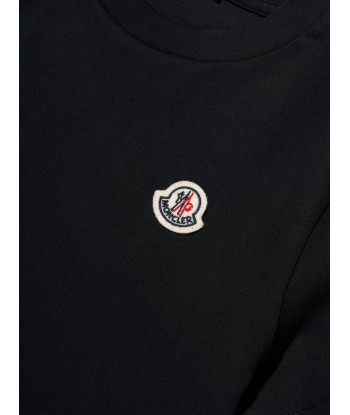 Moncler Enfant Boys Logo T-Shirt in Black paiement sécurisé