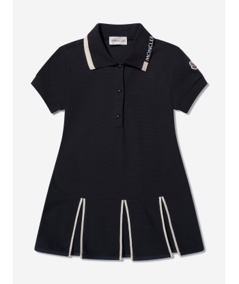 Moncler Enfant Girls Logo Polo Dress in Navy À commander