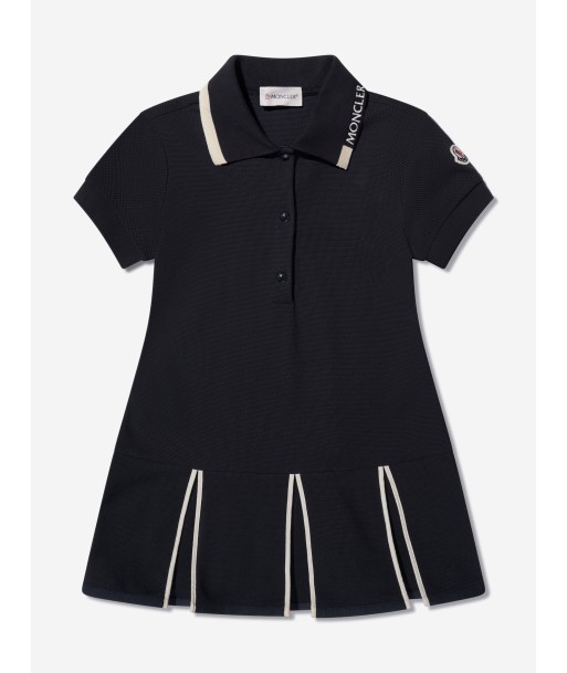 Moncler Enfant Girls Logo Polo Dress in Navy À commander