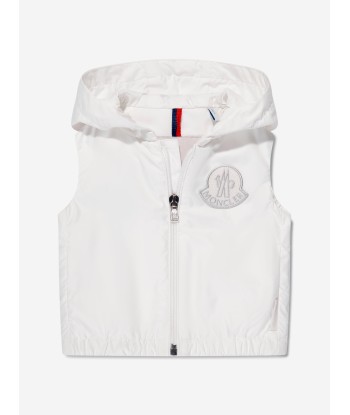 Moncler Enfant Baby Essien Gilet in White Jusqu'à 80% De Réduction