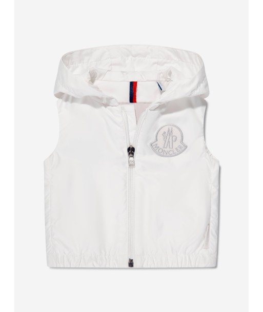 Moncler Enfant Baby Essien Gilet in White Jusqu'à 80% De Réduction