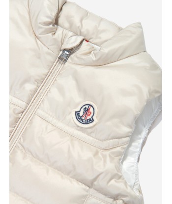 Moncler Enfant Baby Boys Down Padded Camelien Gilet in Beige basket pas cher