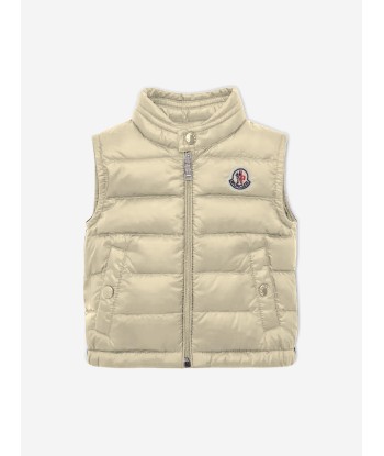 Moncler Enfant Baby Down Padded New Amaury Gilet In Beige acheter en ligne