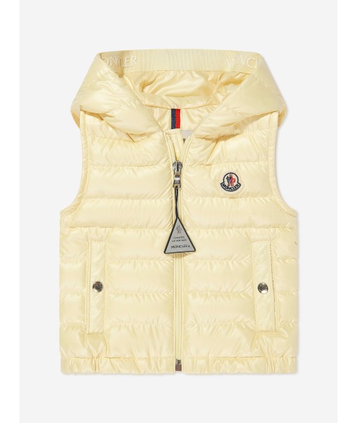 Moncler Enfant Baby Boys Down Padded Couronne Gilet in Yellow en linge