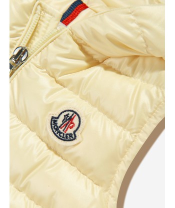 Moncler Enfant Baby Boys Down Padded Couronne Gilet in Yellow en linge