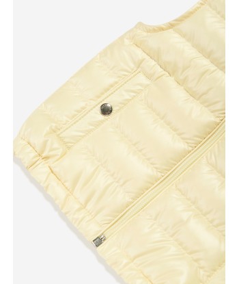 Moncler Enfant Baby Boys Down Padded Couronne Gilet in Yellow en linge