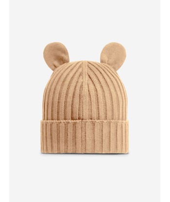 Moncler Enfant Baby Knitted Beanie Hat With Ears in Beige En savoir plus