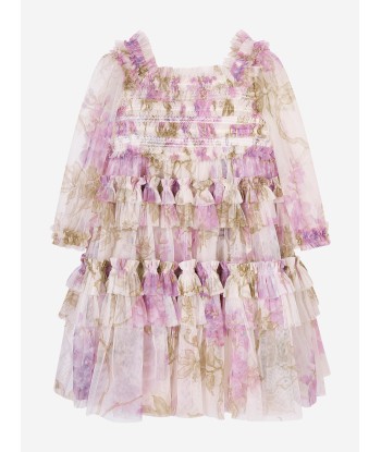 Needle & Thread Girls Wisteria Smocked Dress in White l'achat 