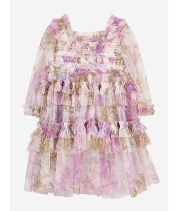 Needle & Thread Girls Wisteria Smocked Dress in White l'achat 