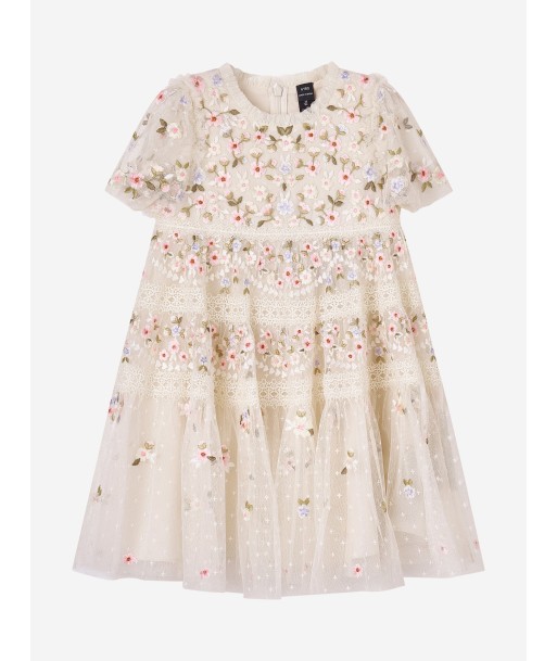 Needle & Thread Girls Garland Ribbon Dress in Ivory solde