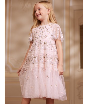 Needle & Thread Girls Garland Ribbon Dress in Pink le concept de la Pate a emporter 