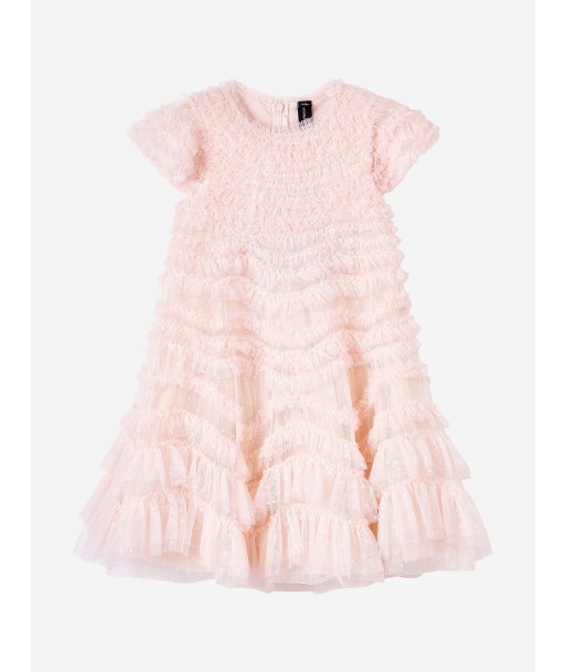 Needle & Thread Girls Wild Rose Ruffle Dress in Ivory acheter