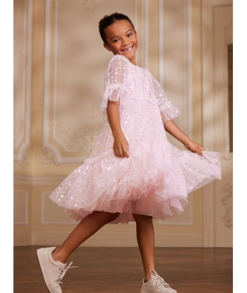 Needle & Thread Girls Raindrop Sequin Dress in Pink online