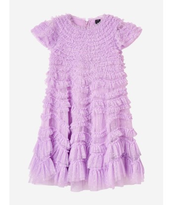 Needle & Thread Girls Wild Rose Ruffle Dress in Purple français