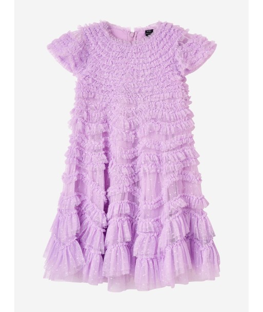 Needle & Thread Girls Wild Rose Ruffle Dress in Purple français