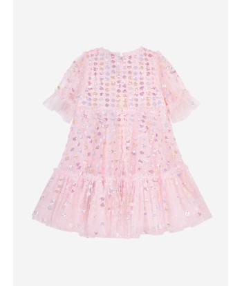 Needle & Thread Girls Raindrop Sequin Dress in Pink online