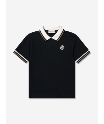 Moncler Enfant Boys Logo Polo Shirt in Black shop