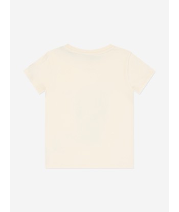 Moncler Enfant Girls Logo T-Shirt in Ivory chez Cornerstreet bien 