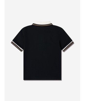 Moncler Enfant Boys Logo Polo Shirt in Black shop