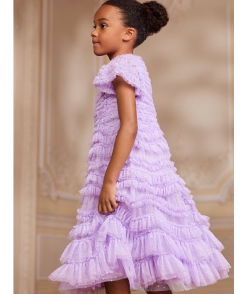 Needle & Thread Girls Wild Rose Ruffle Dress in Purple français